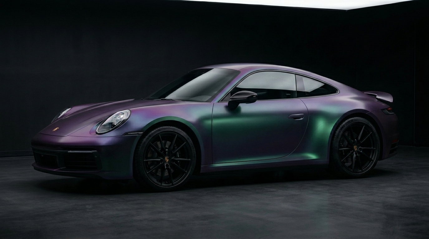 Wrapped Satin Chameleon Porsche